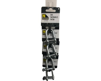 Clip Strip of 8mm Hot Galvanised Dee Shackles (2pc)